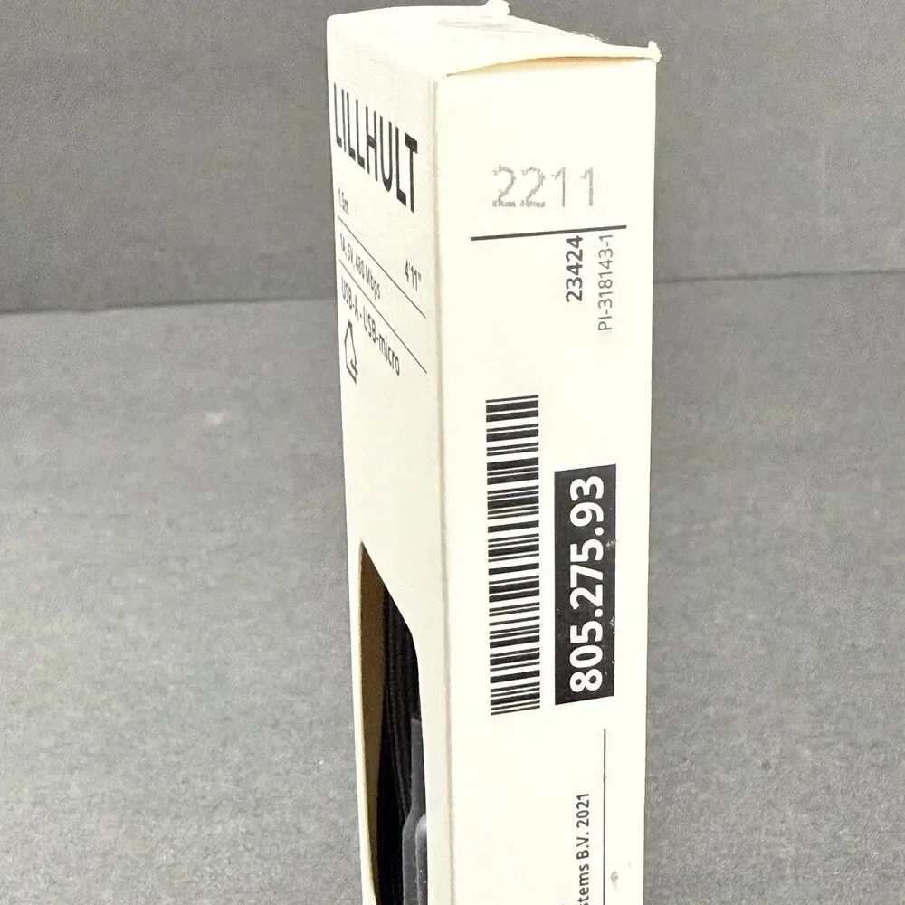 Ikea Lillhult USB-A, USB-MICRO 1A, 5V, 480 Mbps # 805.275.93 Gray Color